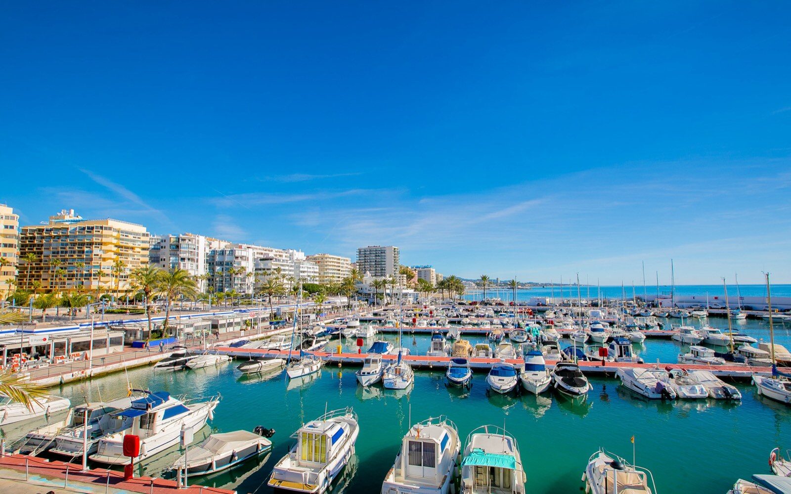 Puerto Deportivo de Marbella and the seafront apartment blocks behind it