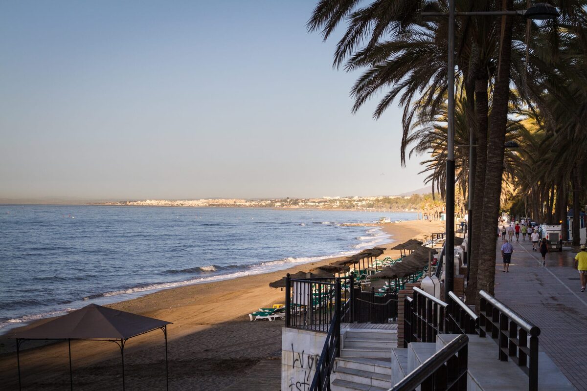 Early morning calm on a Marbella beach