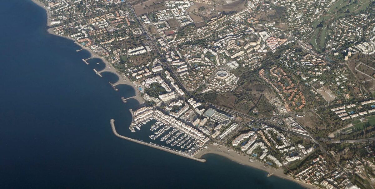 Aerial view of Puerto Banús marina, Marbella