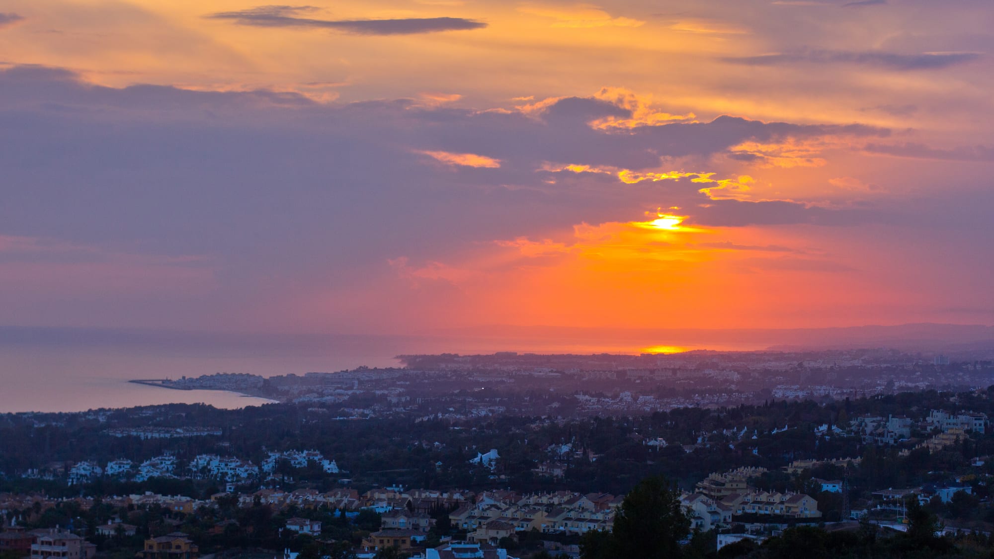 Sunset over Marbella, province of Málaga
