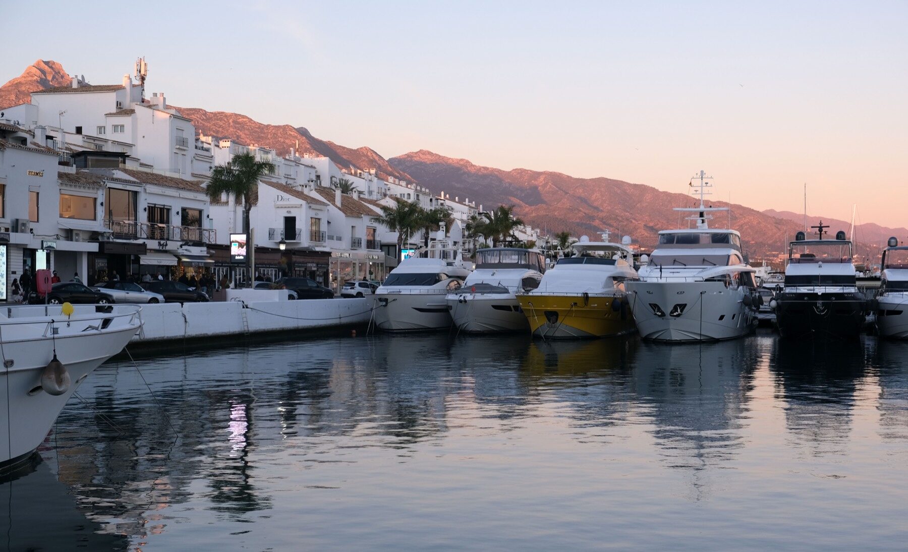 Motor yachts moored at Puerto Banús marina, Marbella