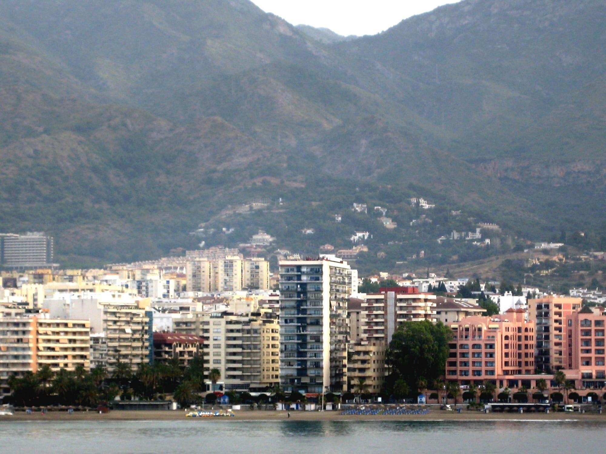 Apartment blocks along the Marbella seafront