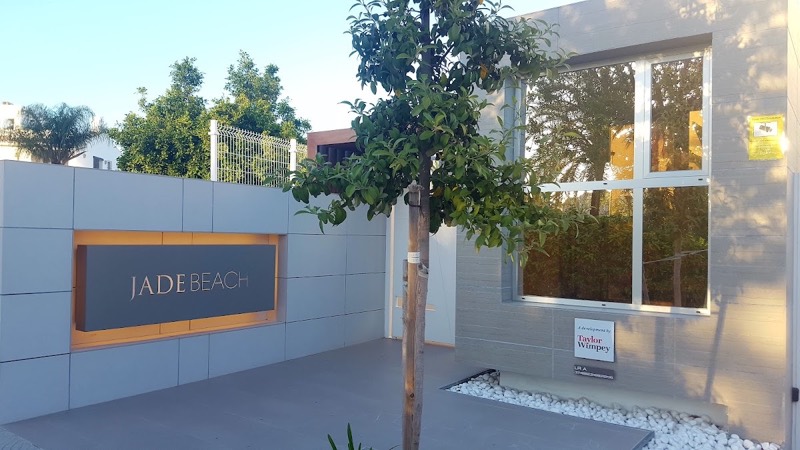 Entrance sign of the Jade Beach development in San Pedro de Alcantara