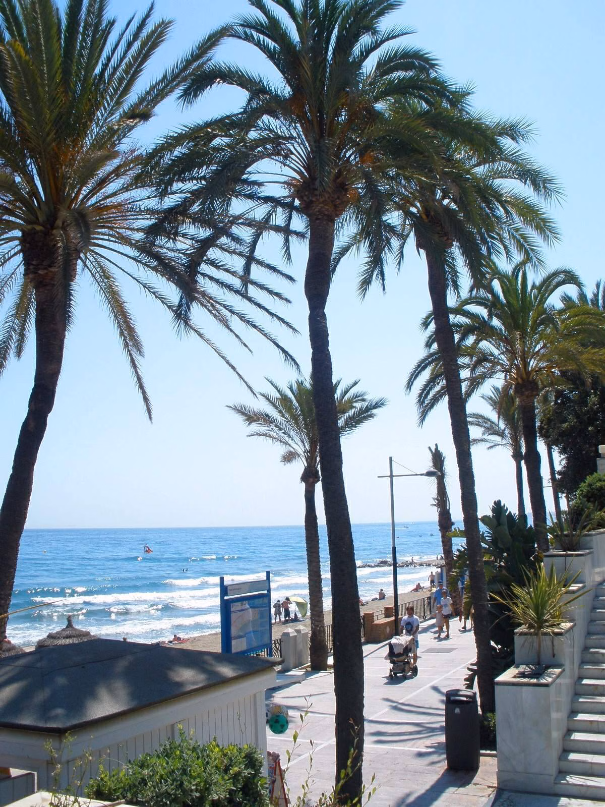 The Paseo Marítimo, Marbella's seafront promenade, in January
