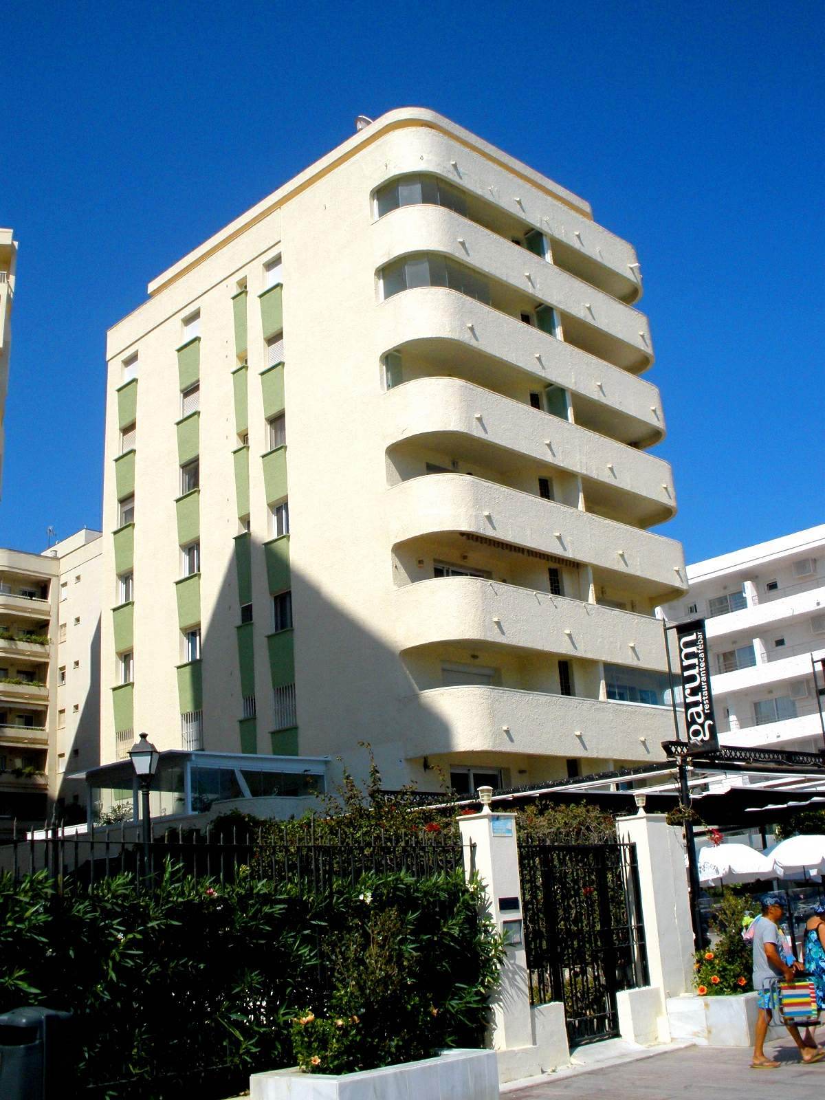 The Paseo Marítimo, Marbella's seafront promenade, in July